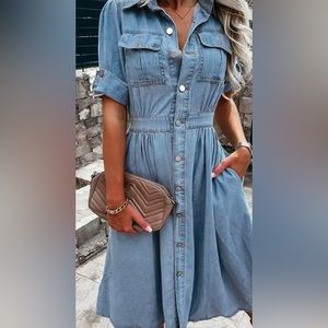 Denim dress button up size 12
